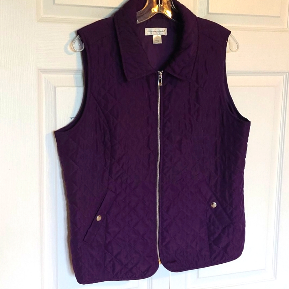 Christopher and banks purple quilted vest